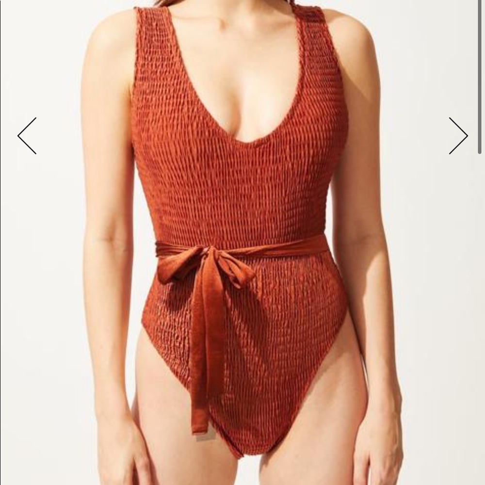 NEW tags on Solid and striped bathing suit
